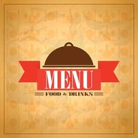 Food and drinks restaurant menu on a retro paper background vector