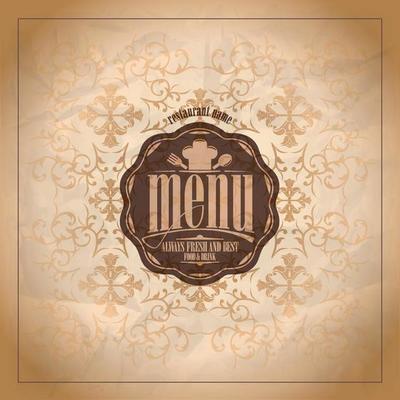 Restaurant retro paper menu design style