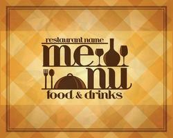 Retro Restaurant food and drinks menu design style vector