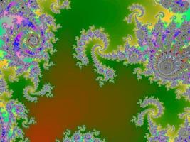 hermoso zoom fractal en el conjunto matemático infinito de mandelbrot foto