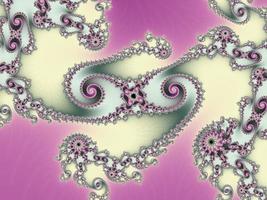 Beautiful zoom into an infinite mathematical fractal set. photo