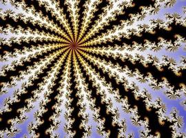 hermoso zoom en un conjunto fractal matemático infinito. foto