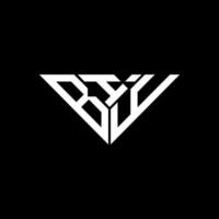 diseño creativo del logotipo de letra biy con gráfico vectorial, logotipo biy simple y moderno en forma de triángulo. vector