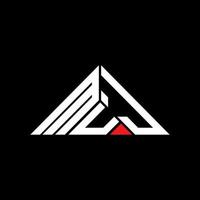 MUJ letter logo creative design with vector graphic, MUJ simple and modern logo in triangle shape.