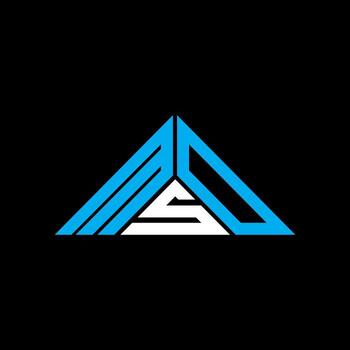 MSD letter logo creative design with vector graphic, MSD simple and modern logo in triangle shape.