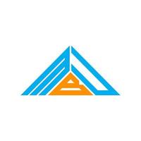 Diseño creativo del logotipo de la letra mbu con gráfico vectorial, logotipo simple y moderno de mbu en forma de triángulo. vector