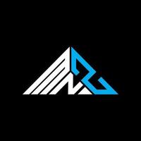 MNZ letter logo creative design with vector graphic, MNZ simple and modern logo in triangle shape.