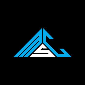 MSC letter logo creative design with vector graphic, MSC simple and modern logo in triangle shape.