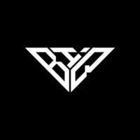 diseño creativo del logotipo de letra biq con gráfico vectorial, logotipo biq simple y moderno en forma de triángulo. vector