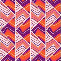 Hand drawn linear tile endless wallpaper. Abstract zigzag waves mosaic seamless pattern. Vintage line ornament vector