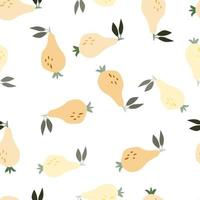 Hand drawn pears seamless pattern. Fruits botanical backdrop. vector