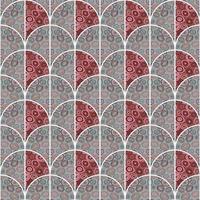 Circle shapes seamless pattern in doodle style. Decorative kaleidoscope mosaic ornament. vector