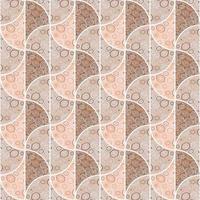 Circle shapes seamless pattern in doodle style. Decorative kaleidoscope mosaic ornament. vector
