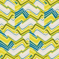 Abstract zigzag waves mosaic seamless pattern. Hand drawn linear tile endless wallpaper. Vintage line ornament. vector