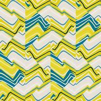 Abstract zigzag waves mosaic seamless pattern. Hand drawn linear tile endless wallpaper. Vintage line ornament. vector