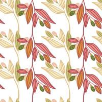 Barberry twigs seamless pattern. Wild berries floral wallpaper. vector