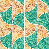 Circle shapes seamless pattern in doodle style. Decorative kaleidoscope mosaic ornament. vector