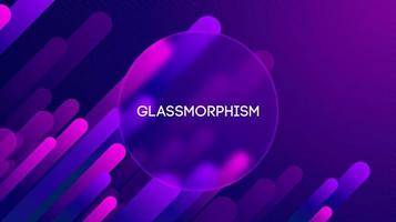 Glassmorphism abstract gradient shapes. Blurred gradient vector iilustration. Glass morphism style neon gradient.