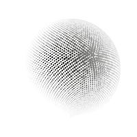 Halftone sphere dotted vector illustration. Circle halftone patterns dots logo. Globe vector illustration.