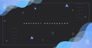 Abstract wave background with black and blue gradient vector