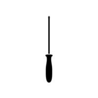 Screwdriver icon on white backdrop. Outline simple vector illustration. Isolated object.