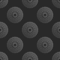 patrón islámico impecable con adorno radial al estilo marroquí. patrón metálico sobre fondo oscuro. vector de ornamento geométrico abstracto.