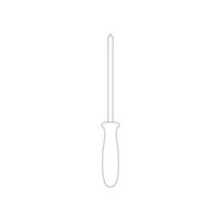 Screwdriver icon on white backdrop. Outline simple vector illustration. Isolated object.