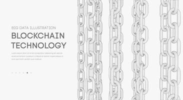 tecnología digital de cadena de bloques. fondo de vector de datos grandes. Fondo de vector de tecnología de criptomoneda.