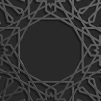 fondo geométrico de patrón islámico negro. ramadan kareem estilo oriental ilustración vectorial. patrón vectorial ramadhan mubarak. ilustración de ornamento árabe. eps10. vector