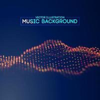 Music wave blue background. Futuristic technology sound wave. EPS 10 vector