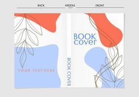 book Covers with minimal design. aesthetic boho background and hand drawn leaves. for annual report, Placards, Posters, booklet. vector illustration