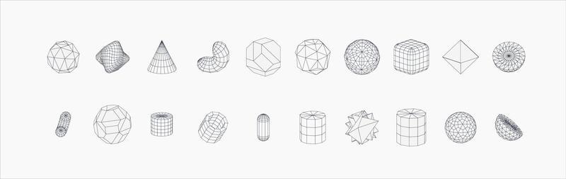 Memphis abstract shapes on white background. Vintage retro design. Retro line art with black abstract shapes on white background.