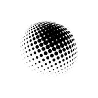 Halftone sphere dotted vector illustration. Circle halftone patterns dots logo. Globe vector illustration.