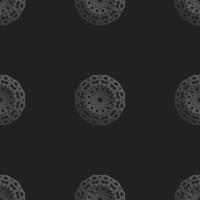 Seamless islamic pattern with radial ornament in moroccan style. Mettalic pattern on dark background. Abstract geometric ornament vector. vector