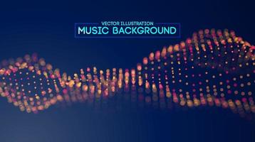 Music wave blue background. Futuristic technology sound wave. EPS 10 vector