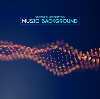 Music wave blue background. Futuristic technology sound wave. EPS 10 vector