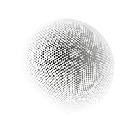 Halftone sphere dotted vector illustration. Circle halftone patterns dots logo. Globe vector illustration.