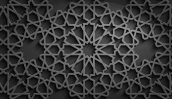 Black islamic pattern vector. Islamic ornament vector, persian motiff. vector