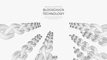 tecnología digital de cadena de bloques. fondo de vector de datos grandes. Fondo de vector de tecnología de criptomoneda.