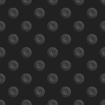 Seamless islamic pattern with radial ornament in moroccan style. Mettalic pattern on dark background. Abstract geometric ornament vector. vector