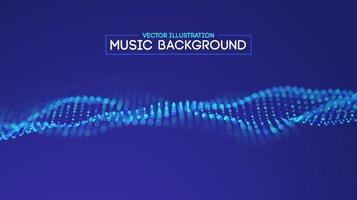 Music wave blue background. Futuristic technology sound wave. EPS 10 vector