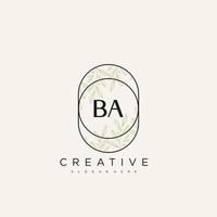 BA Initial Letter Flower Logo Template Vector premium vector art