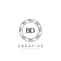 BD Initial Letter Flower Logo Template Vector premium vector art