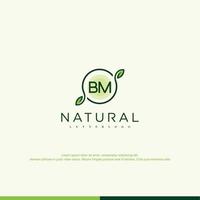 logotipo natural inicial de bm vector