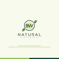 logotipo natural inicial de bw vector