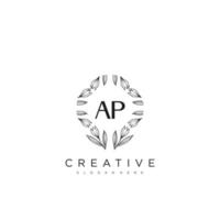 AP Initial Letter Flower Logo Template Vector premium vector art