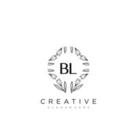 BL Initial Letter Flower Logo Template Vector premium vector art