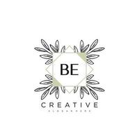 BE Initial Letter Flower Logo Template Vector premium vector art