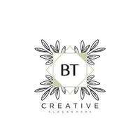 BT Initial Letter Flower Logo Template Vector premium vector art