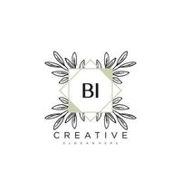 BI Initial Letter Flower Logo Template Vector premium vector art